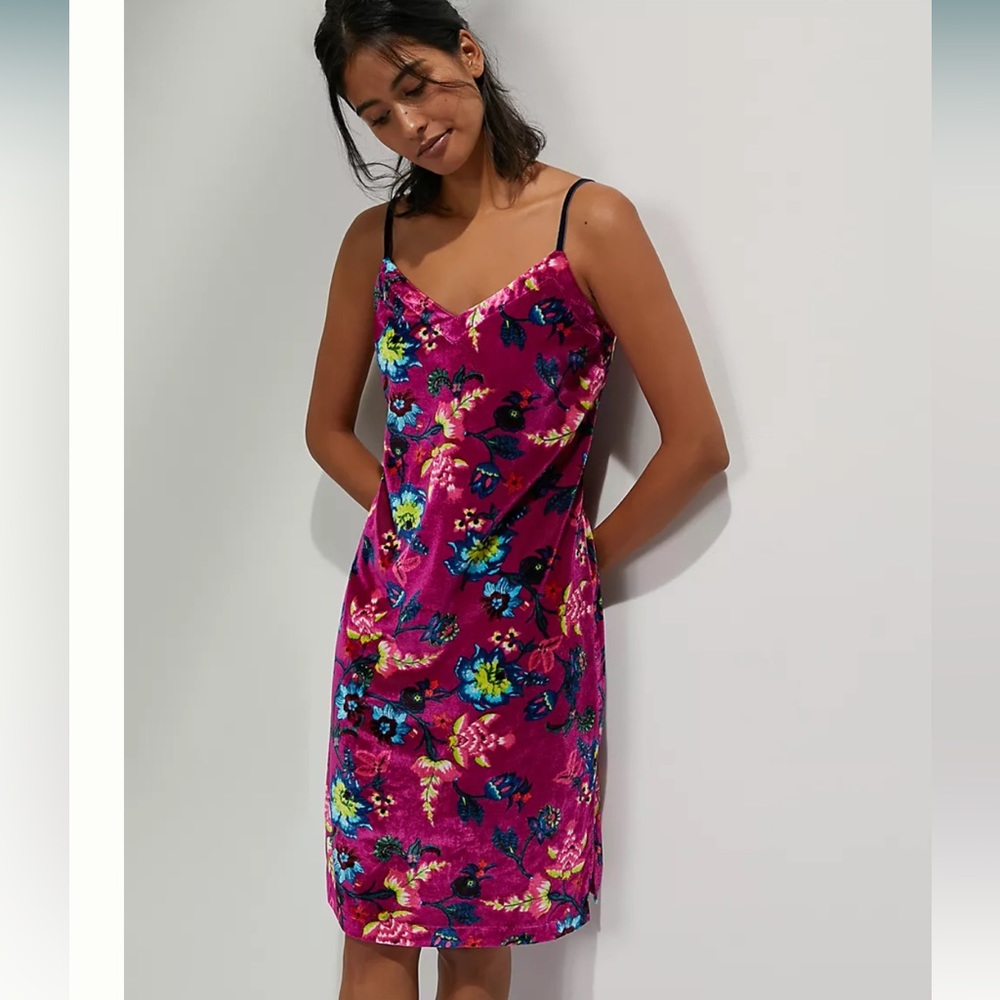 Anthropologie Shania Velvet Slip Mini Dress Size XS